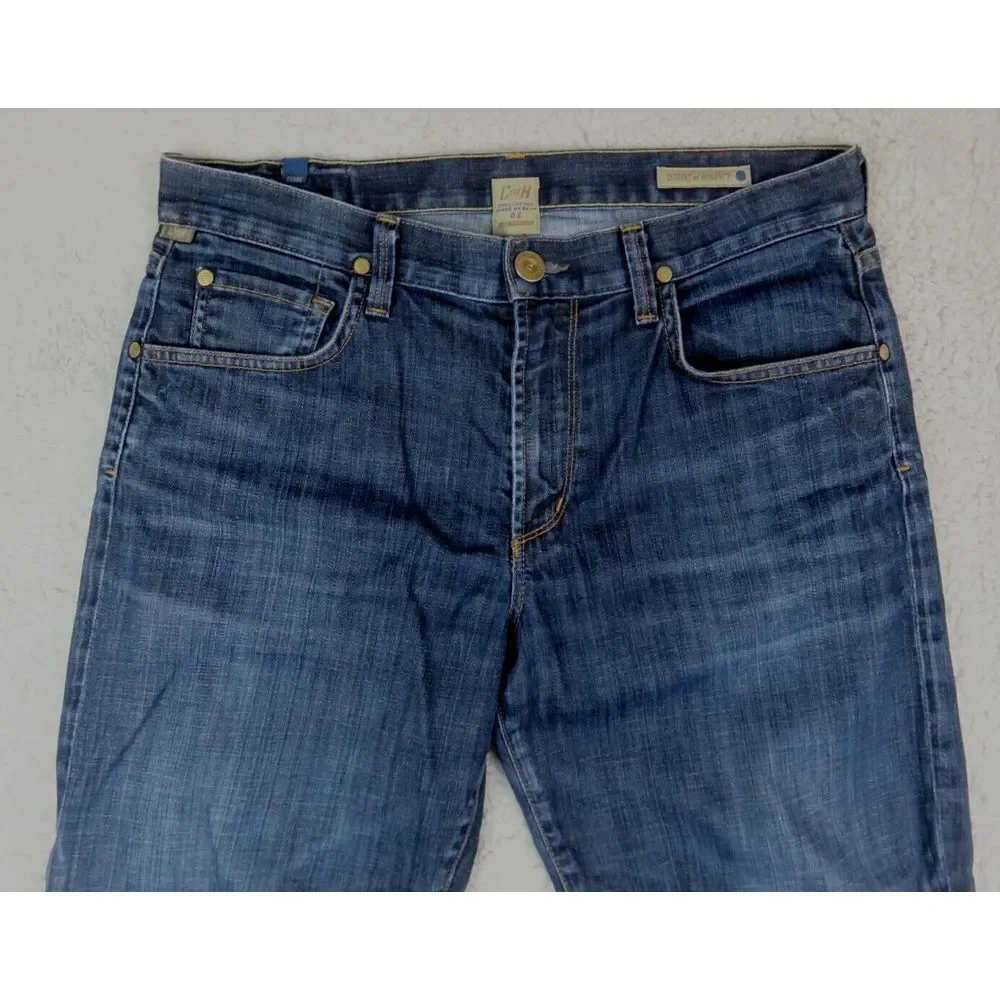 Mens Citizen‎ Of Humanity Blue Jeans Evans Size 33 Made In USA Y2K Straight VTG
